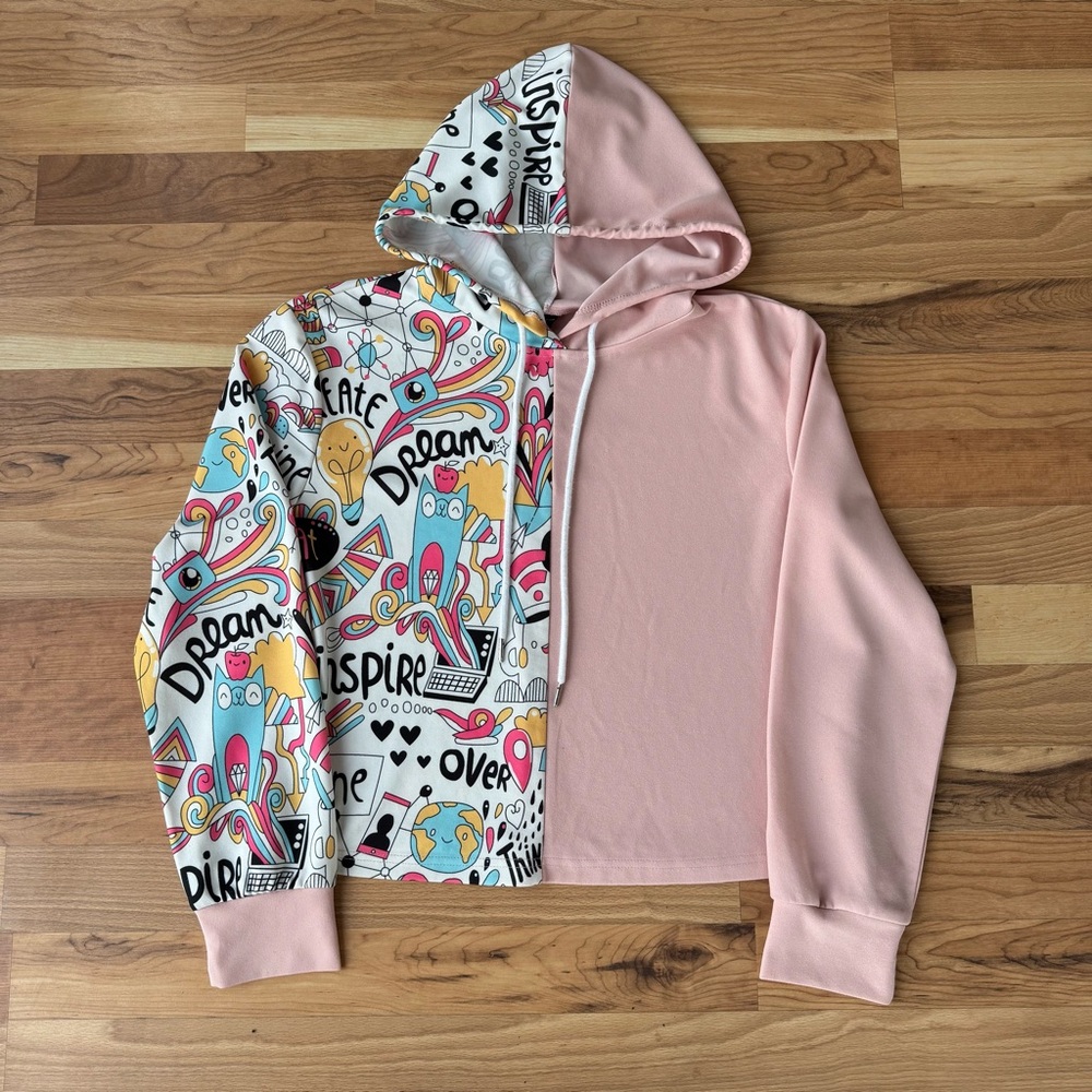 Shein Hoodie Split Sweatshirt Girls Medium US Size 6